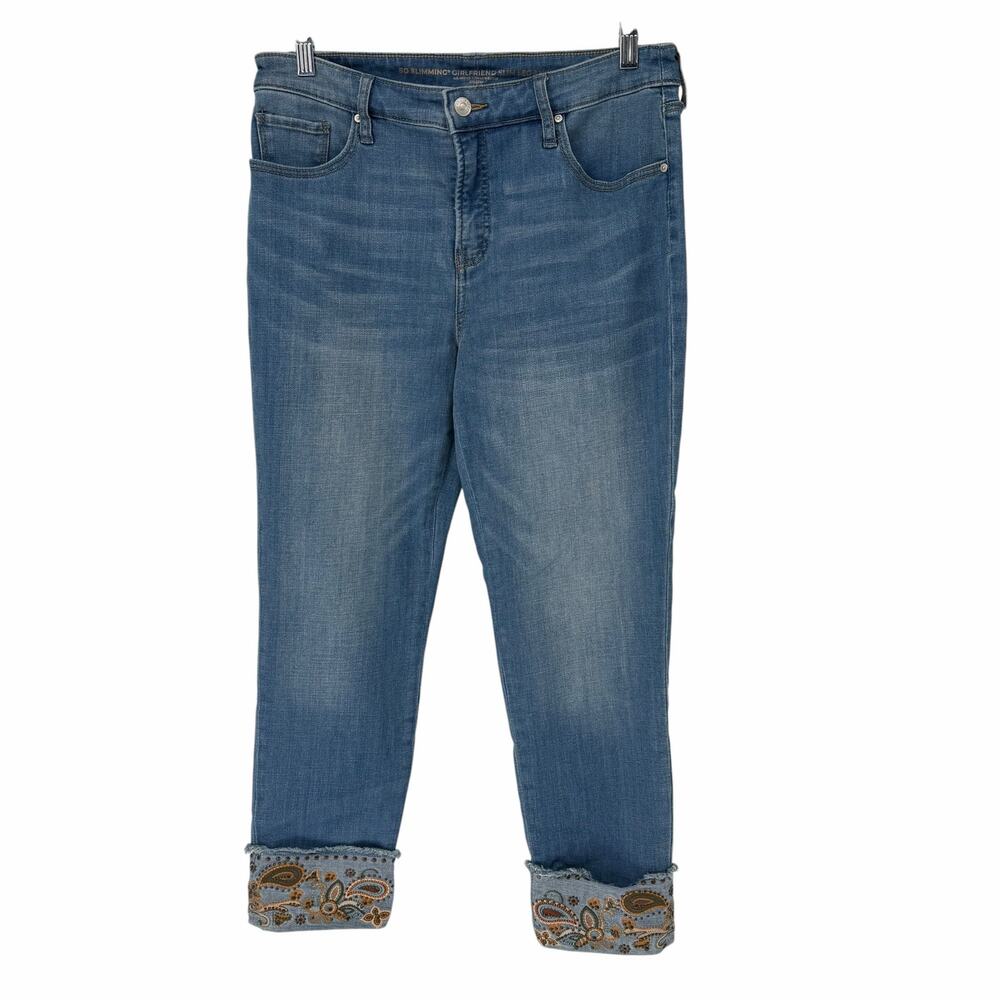 Chico's So Slimming Girlfriend Slim Leg Ankle Jeans Sz 1 (8)